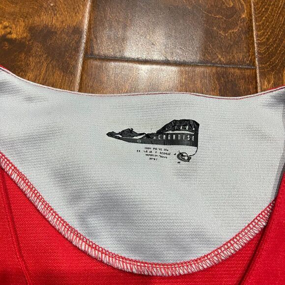 True Fan MLB Atlanta Braves Baseball Red Gray Button Down Jersey Men's Size 2XL - Picture 7 of 9